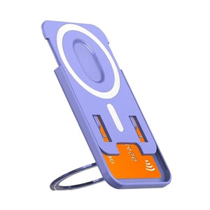 Color Ring 360-degree  Rotating Magnetic Phone Stand Card Holder Purple