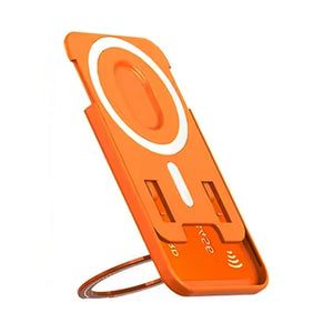 Color Ring 360-degree  Rotating Magnetic Phone Stand Card Holder Orange