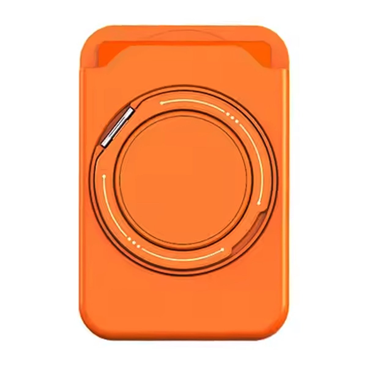 Color Ring 360-degree  Rotating Magnetic Phone Stand Card Holder Orange
