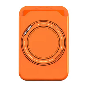 Color Ring 360-degree  Rotating Magnetic Phone Stand Card Holder Orange