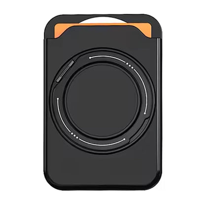 Color Ring 360-degree  Rotating Magnetic Phone Stand Card Holder Black