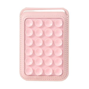 Foldable Suction Cup Phone Stand & Card Holder Pink