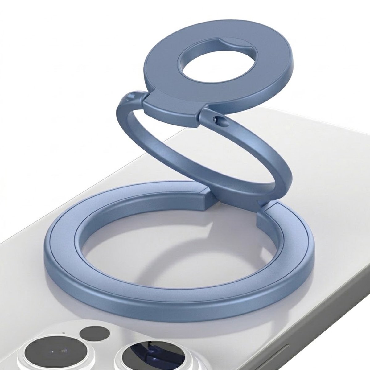 Foldable Double Magnetic Phone Ring Holder Blue