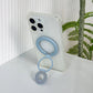Foldable Double Magnetic Phone Ring Holder Blue+Gray