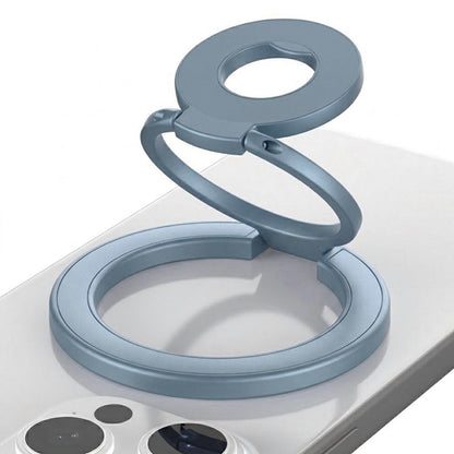 Foldable Double Magnetic Phone Ring Holder Blue+Gray