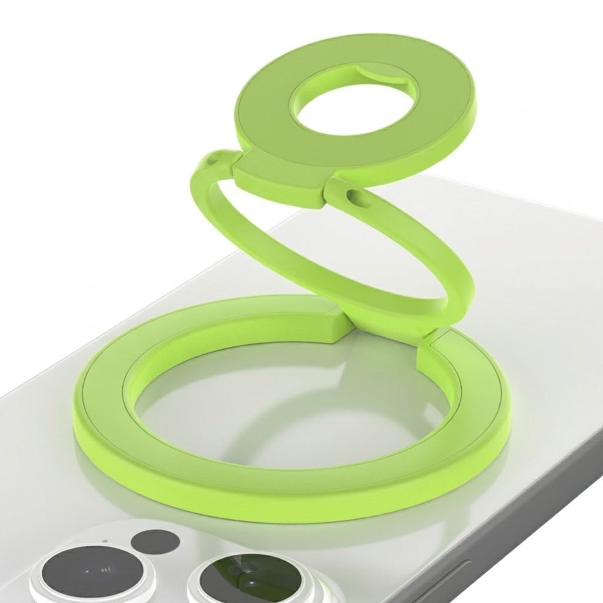 Foldable Double Magnetic Phone Ring Holder Green