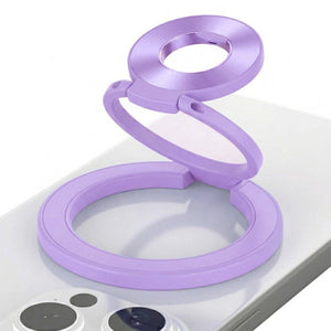 Foldable Double Magnetic Phone Ring Holder Purple