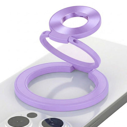 Foldable Double Magnetic Phone Ring Holder Purple