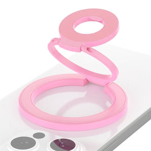 Foldable Double Magnetic Phone Ring Holder Light Pink