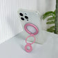 Foldable Double Magnetic Phone Ring Holder Light Pink