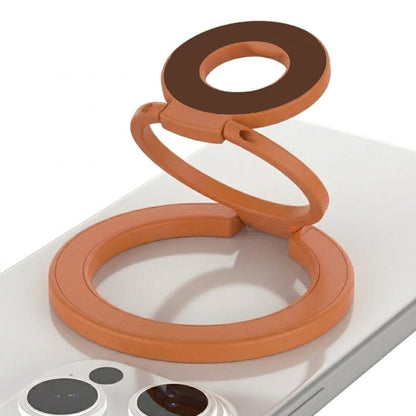 Foldable Double Magnetic Phone Ring Holder Orange+Black