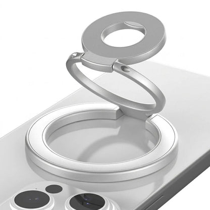 Foldable Double Magnetic Phone Ring Holder Silver