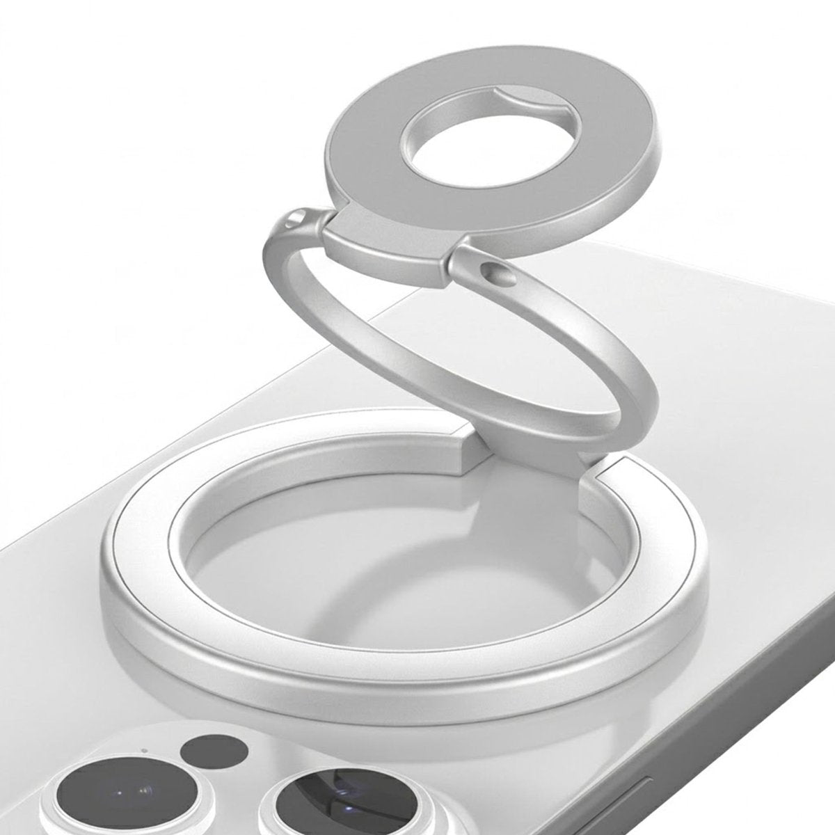 Foldable Double Magnetic Phone Ring Holder White