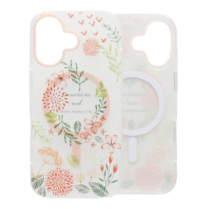 Painted Floral Matte Magnetic Case For iPhone 17 - H2