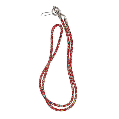 Mobilband Halsband 120cm - Flerfärgad Röd glitter