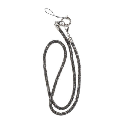 Mobilband Halsband 80cm - Mörkgrå glitter