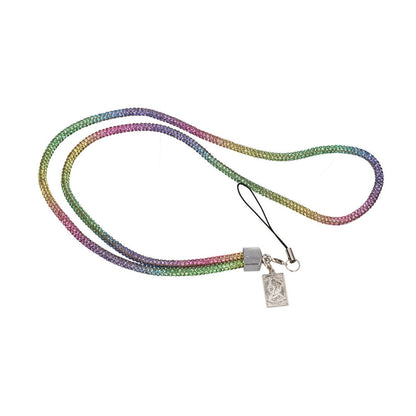 Mobilhalsband Snöre - Regnbågsfärgad glitter