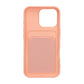 Mobilskal iPhone 16 Pro Silikon med Korthållare - Rosa