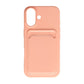 Mobilskal iPhone 16 Silikon med Korthållare - Rosa
