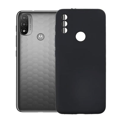 Motorola Moto E20 Silikonskal med Kameraskydd - Svart