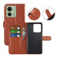 Flip Stand Leather Wallet Case For Moto edge 40 Brown