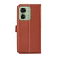 Flip Stand Leather Wallet Case For Moto edge 40 Brown