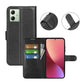 Flip Stand Leather Wallet Case For Moto G54 5G Black