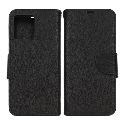 Flip Stand Leather Wallet Case For Moto G84 5G Black