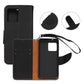 Flip Stand Leather Wallet Case For Moto G84 5G Black
