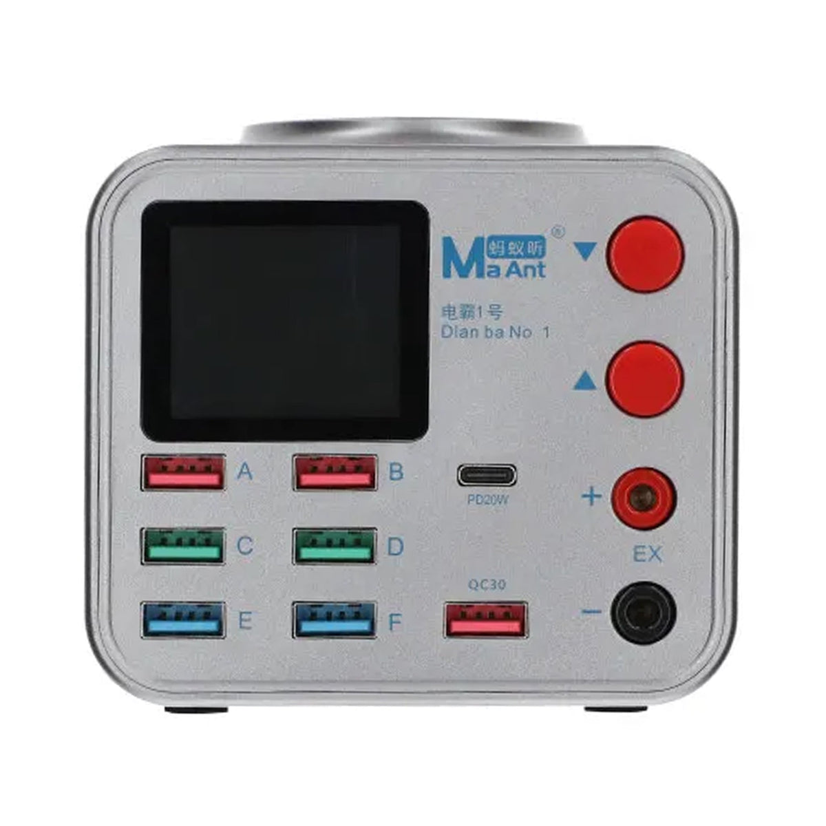 PD 8-Port LCD Multi-Function Electric Charger with Data Line Detection and Burn-In Repair Function for Mobile Phones