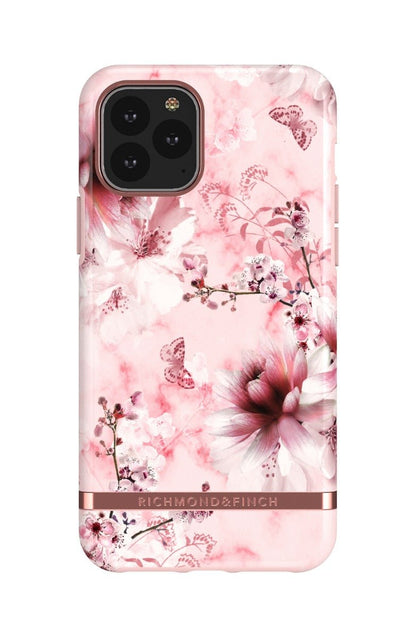 Richmond and Finch Pink Marble Floral - Rose gold details iPhone 11 Pro