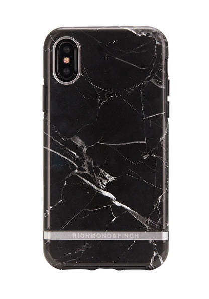 Richmond and Finch Black Marble - Silver iPhone XS Max