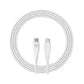 Rvelon USB2.0 USB-C TO USB-C SILICONE + braiding CABLE 2M White