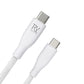 Rvelon USB2.0 USB-C TO USB-C SILICONE + braiding CABLE 2M White