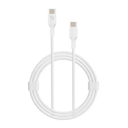Rvelon USB-C till USB-C Kabel 2m - Vit