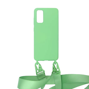 Samsung Galaxy 20 Silikonskal med Rem/Halsband - Grön