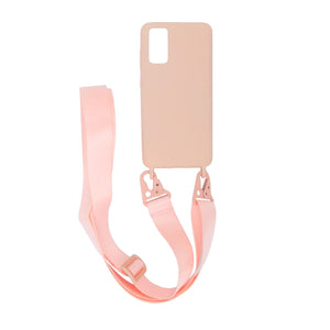 Samsung Galaxy 20 Silikonskal med Rem/Halsband - Rosa