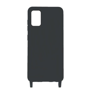 Samsung Galaxy A41 Silikonskal med Rem/Halsband - Svart