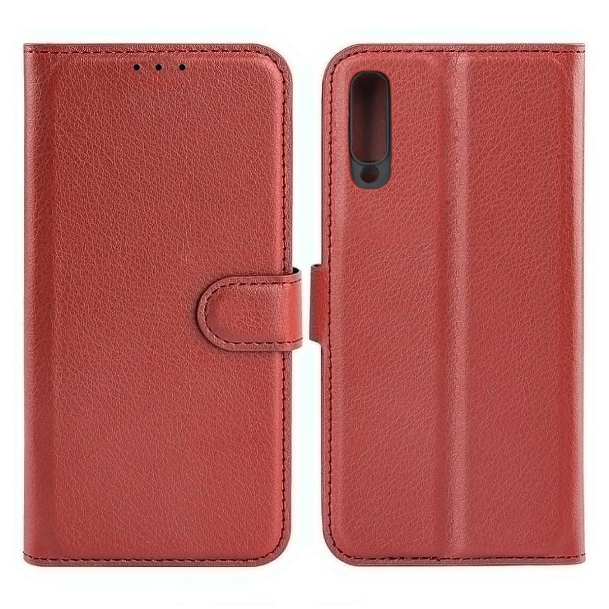 Samsung Galaxy A50s Plånboksfodral med Stativ - Brun