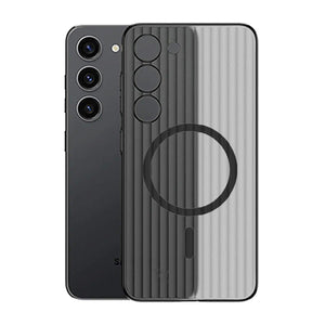 Samsung Galaxy S23 Mobilskal Korrugerad med Magnet Rvelon - Grå