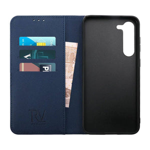 RV Magnetic Wallet Case For Galaxy S23 Abyss Blue