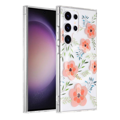 Samsung Galaxy S23 Ultra Case Magnet - Flowers Pink