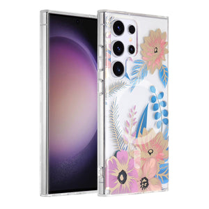 Samsung Galaxy S23 Ultra Case Magnet - Flowers Pink/Blue