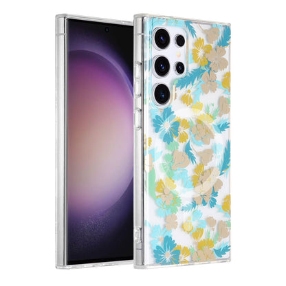 Samsung Galaxy S23 Ultra Case Magnet - Flowers Turquoise