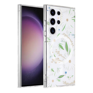 Samsung Galaxy S23 Ultra Case Magnet - Flowers White