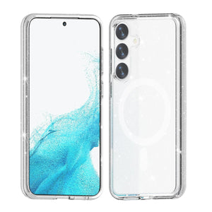 Samsung Galaxy S24 Mobilskal Glitter Magsafe - Transparent