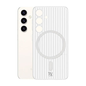 Samsung Galaxy S24 Mobilskal Korrugerad med Magnet Rvelon - Vit