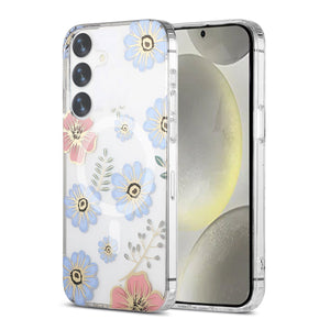 Samsung Galaxy S24 Plus Case Magnet - Flowers Red/Blue