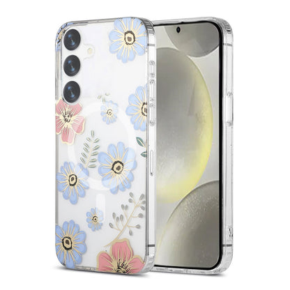 Samsung Galaxy S24 Plus Case Magnet - Flowers Red/Blue