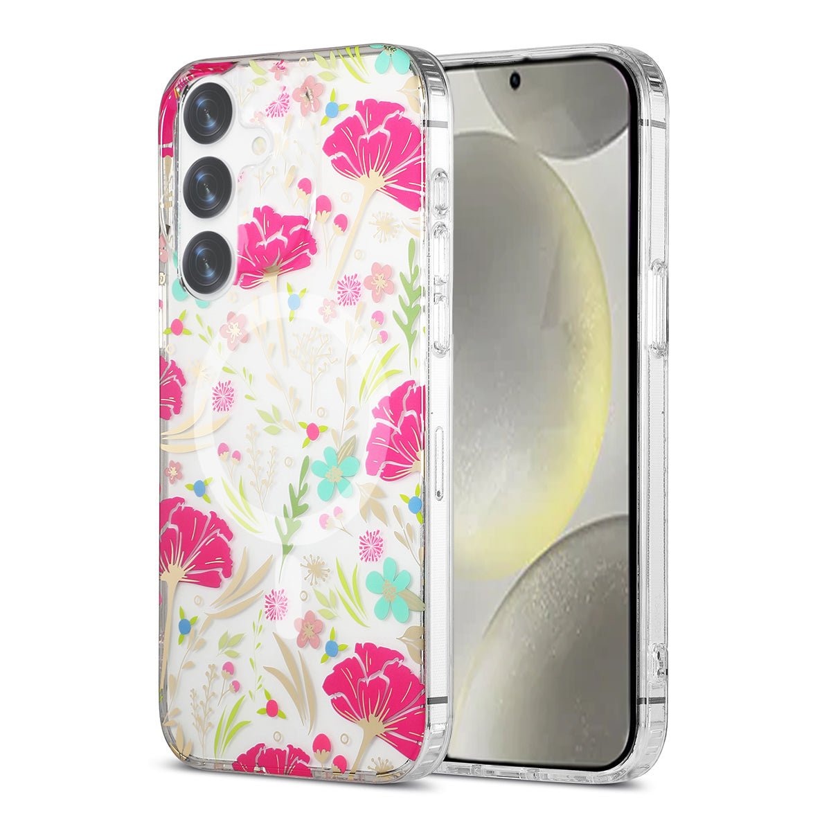 Samsung Galaxy S24 Plus Case Magnet - Flowers Red/Green
